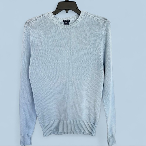 GAP Men’s Baby Blue 100% Cotton Classic Athletic Fit Crewneck Sweater-Size M - Picture 4 of 8